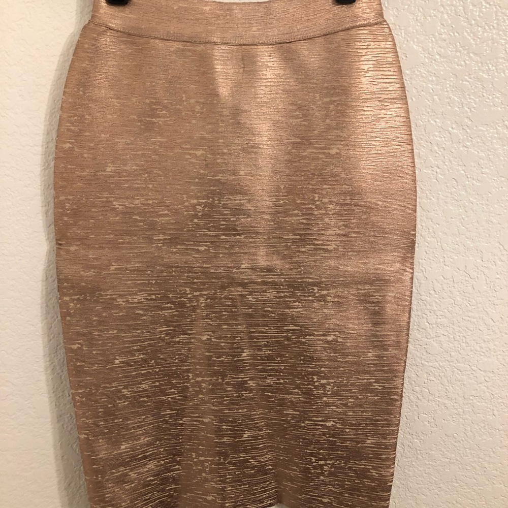 Pink Metallic Midi Skirt